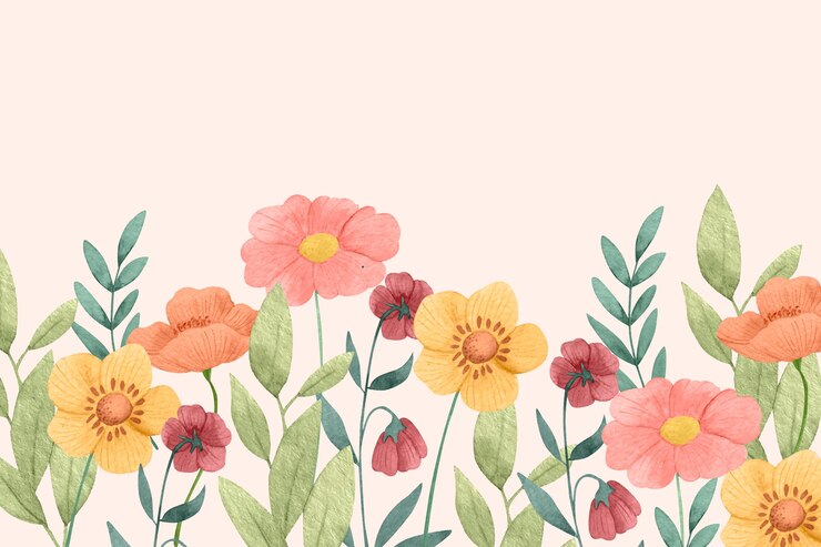 Cuadro de fondo del jardín botánico en acuarela