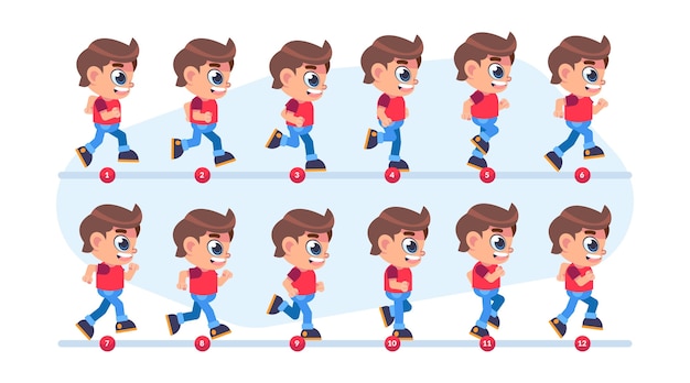 Cuadros de animación de personajes de dibujos animados