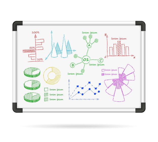Cuadros de infografía de marcador