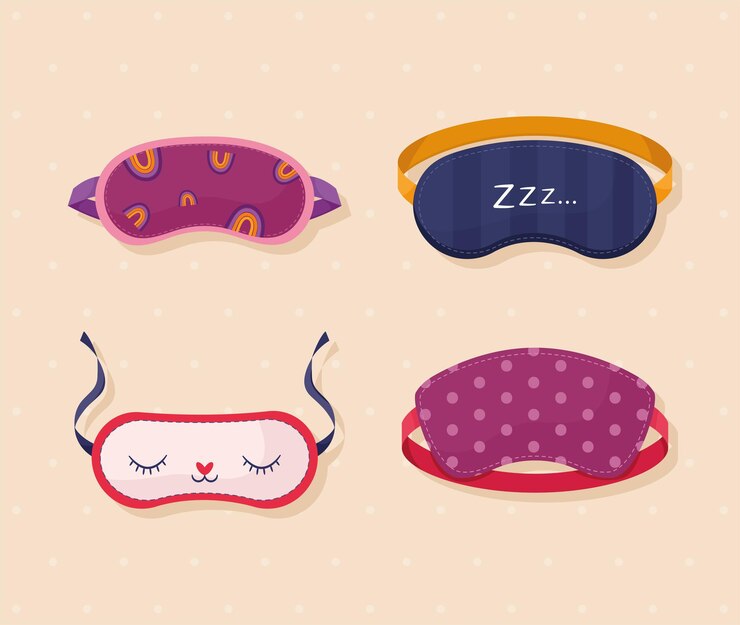 Vector gratuito cuatro antifaz para dormir