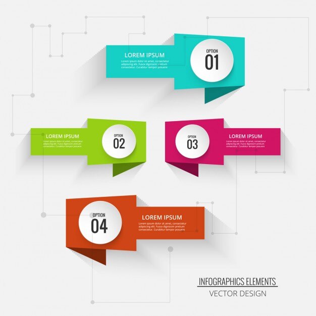 Cuatro banners para infografías