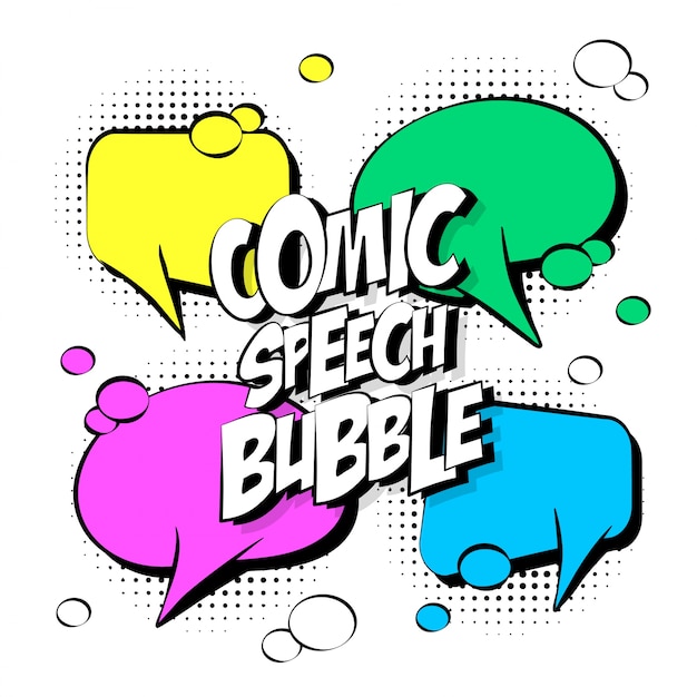 Vector gratuito cuatro burbujas de texto de cómic