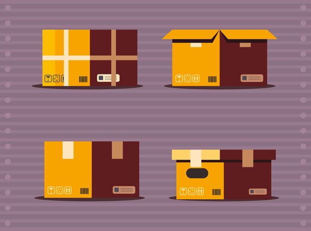 Cuatro cajas de entrega