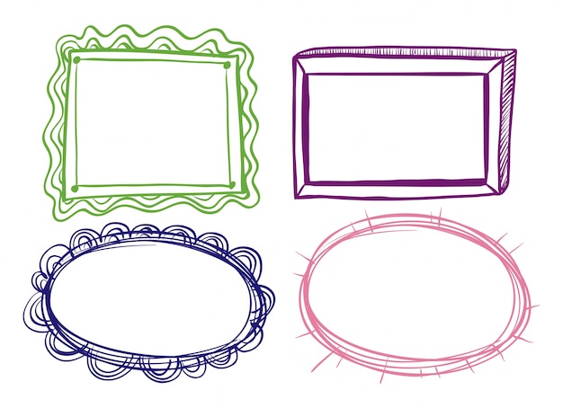 Cuatro diseños de marco sobre fondo blanco