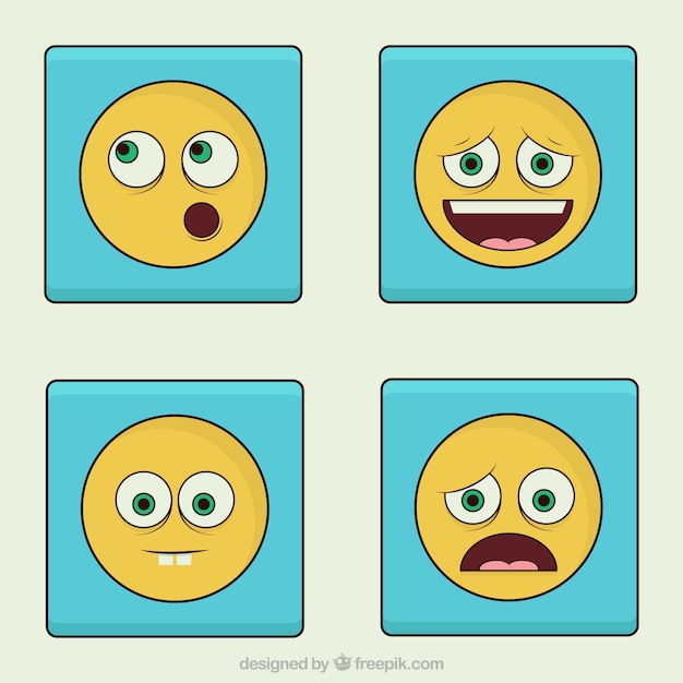 Cuatro emoticonos divertidos