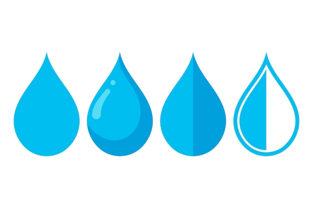 Vector gratuito cuatro estilos de gotas de agua de lluvia
