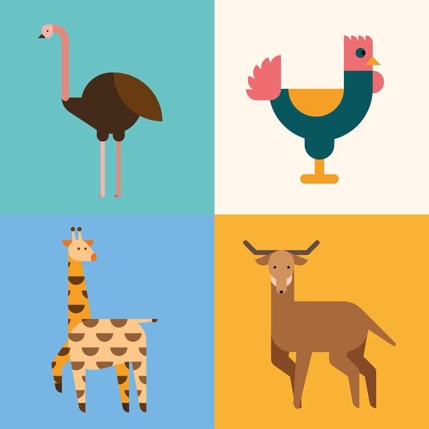 Cuatro formas básicas de estilo de animales
