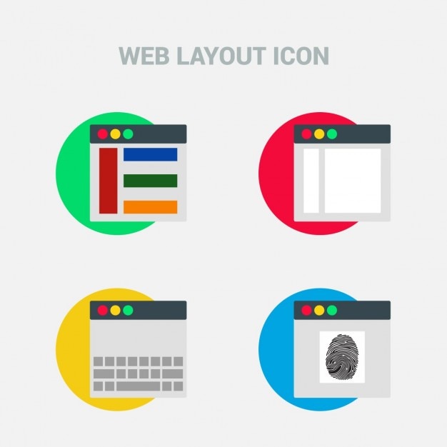 Cuatro iconos de plantilla web