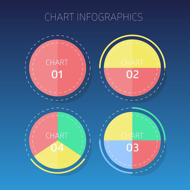 Cuatro infografía carta de colores