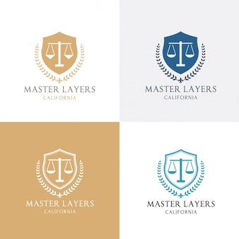 Cuatro logotipos acerca de la justicia