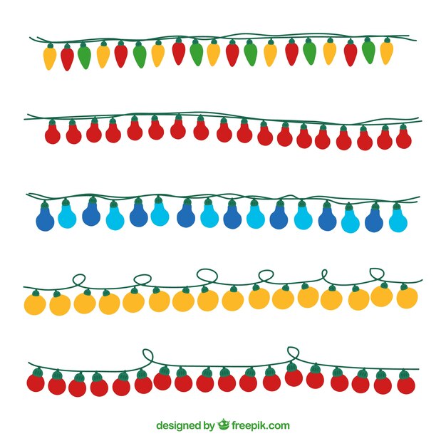Cuatro luces diferentes de navidad
