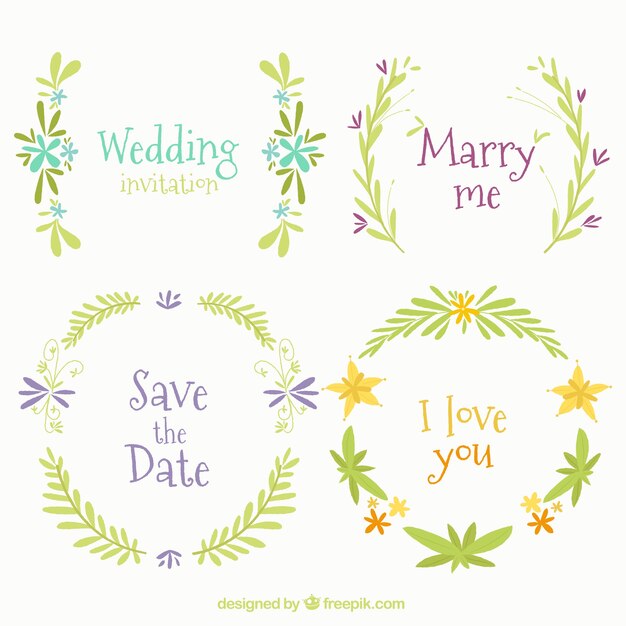 Cuatro marcos florales para bodas