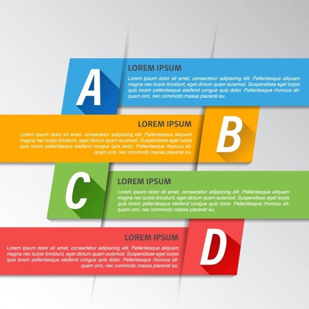 Vector gratuito cuatro opciones geométricas para una infografía 
