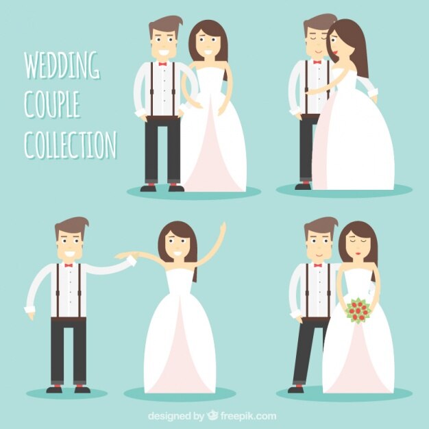 Cuatro parejas de boda 