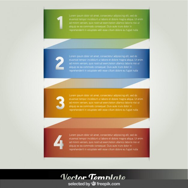 Cuatro pasos en una infografía de banner