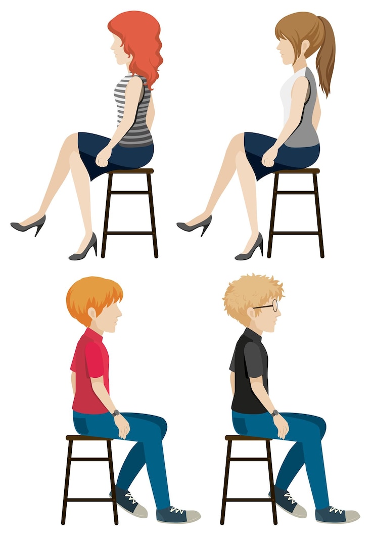 Vector gratuito cuatro personas sin rostro sentadas
