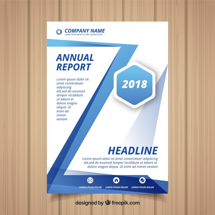 Vector gratuito cubierta de informe anual
