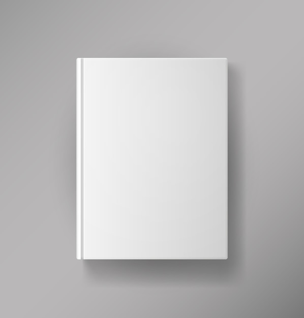 Cubierta de libro en blanco de vector aislado en blanco