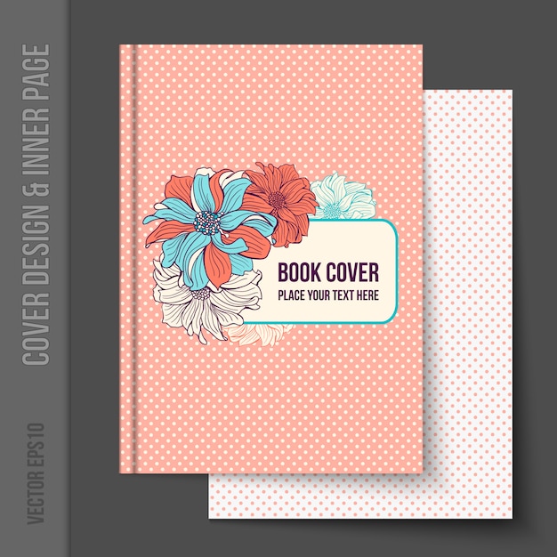 Vector gratuito cubierta de libro con diseño floral