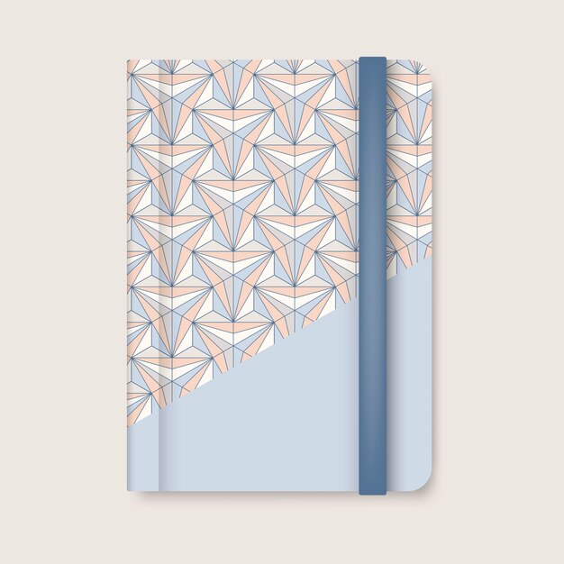 Cubierta de patrón geométrico pastel de un vector de diario azul