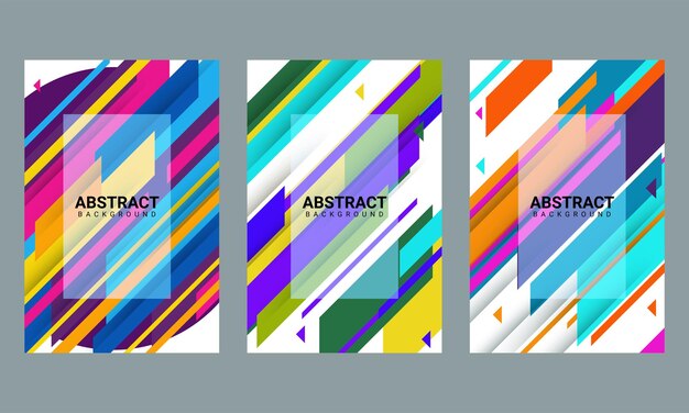 Cubiertas abstractas modernas conjunto ilustración vectorial