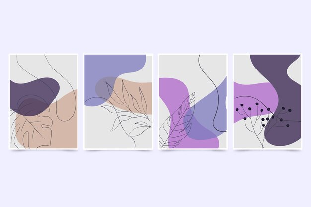 Cubiertas dibujadas a mano minimalistas dibujadas a mano
