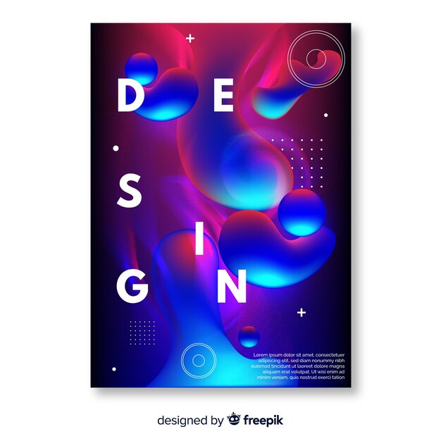Cubiertas de diseño con efecto líquido colorido.