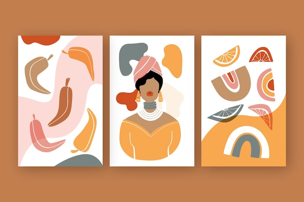 Cubiertas de formas abstractas dibujadas a mano