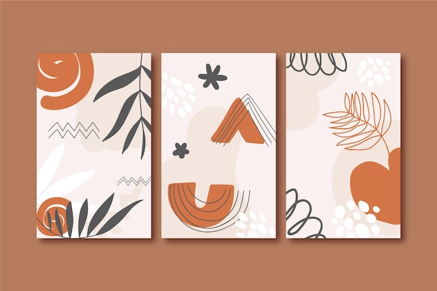 Cubiertas de formas abstractas dibujadas a mano