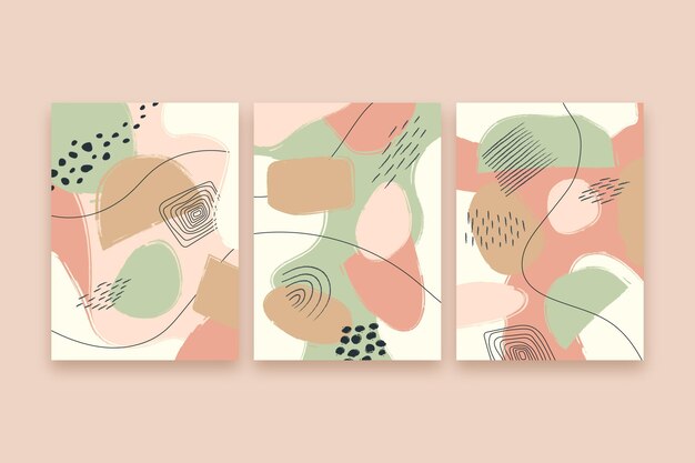 Cubiertas de formas abstractas dibujadas a mano