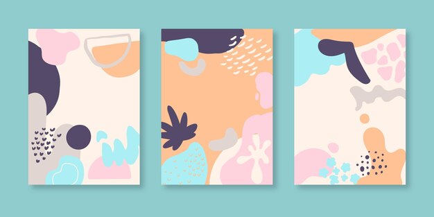 Cubiertas de formas abstractas dibujadas a mano
