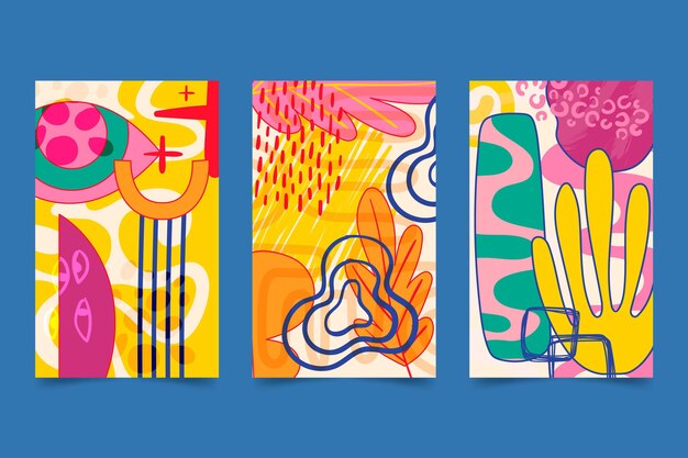 Cubiertas de formas abstractas dibujadas a mano