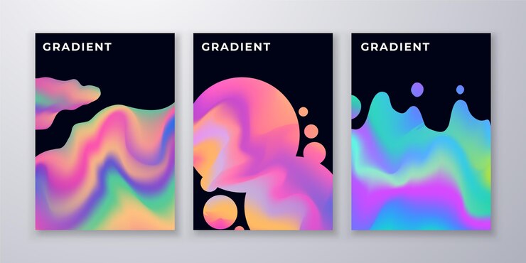Vector gratuito cubiertas de formas abstractas en gradiente
