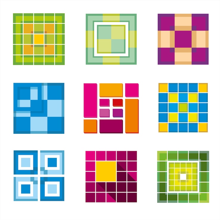 Vector gratuito cubo geométrico, formas cuadradas para logo. negocio de logotipo cuadrado, logotipo geométrico, logotipo de cubo abstracto, forma cúbica cuadrada. ilustración vectorial