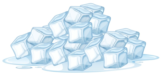 Cubo de hielo sobre fondo blanco.