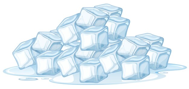 Cubo de hielo sobre fondo blanco