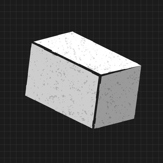 Cuboide geométrico distorsionado en un vector de fondo negro