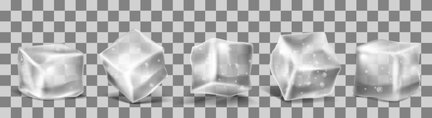 Cubos de hielo 3d vector realista