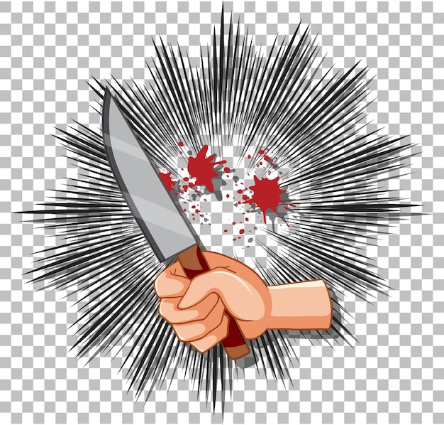 Vector gratuito cuchillo de mano con salpicaduras de sangre