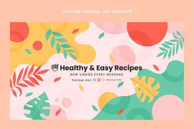 Cuenco de comida de diseño plano canal de youtube arte