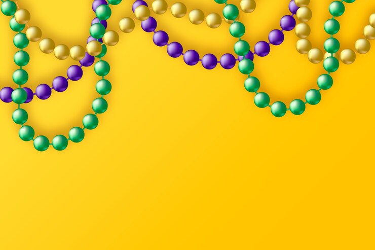 Vector gratuito cuentas de mardi gras realistas