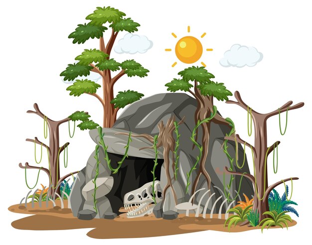 Cueva de la naturaleza en el bosque aislado