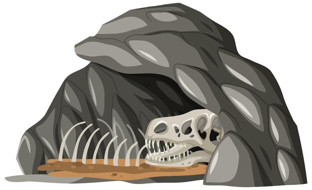 Cueva de piedra con fósiles