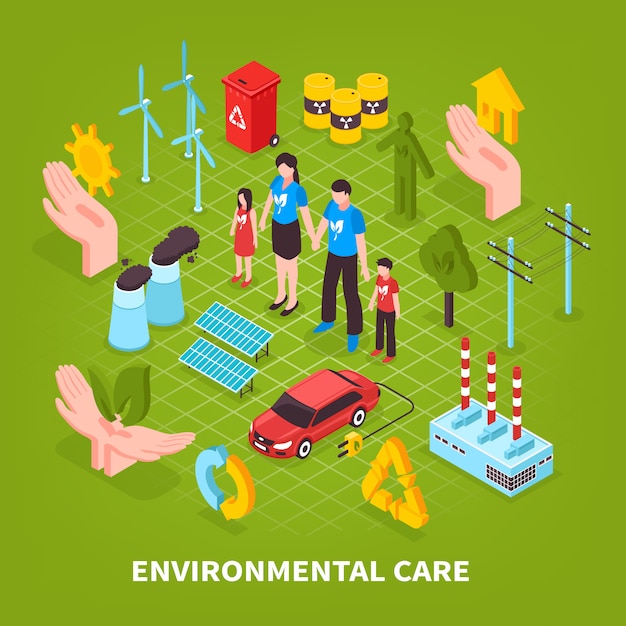 Cuidado del medio ambiente Escena verde