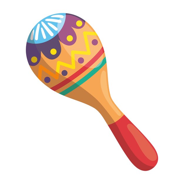 Las culturas mexicanas celebran las maracas icono aislado