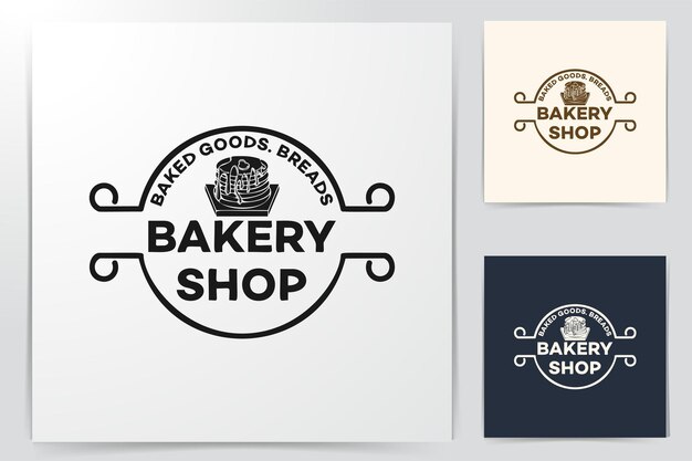 Cupcake y chocolate derretido, inspiración de diseños de logotipo de panadería aislado sobre fondo blanco.