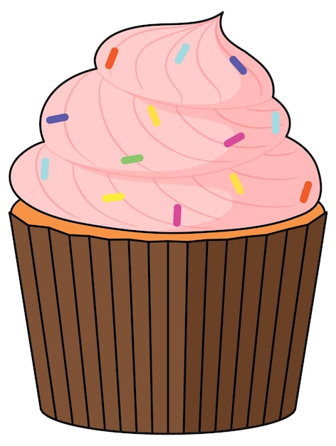 Vector gratuito cupcake con crema rosa encima