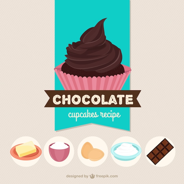 Vector gratuito cupcakes receta