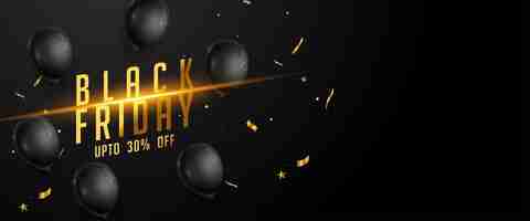 Vector gratuito cupón de descuento de viernes negro decorativo banner oscuro con vector de efecto brillante