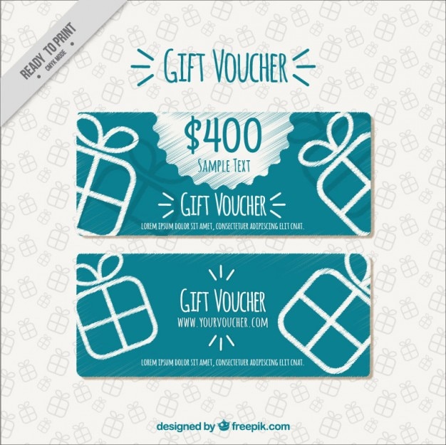 Vector gratuito cupón de regalo dibujado a mano